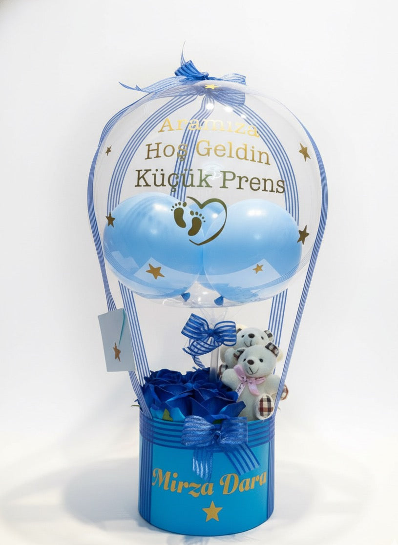 Erkek Bebek Peluşlu Hediye Balon kutusu