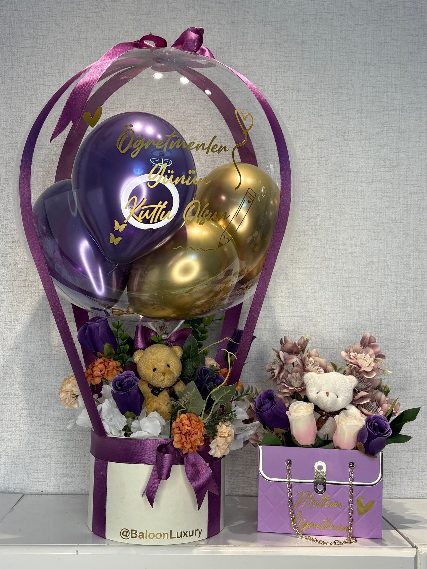 Her Güne Özel Kişiye Özel Balon Çiçek Kutusu – Premium Tasarım