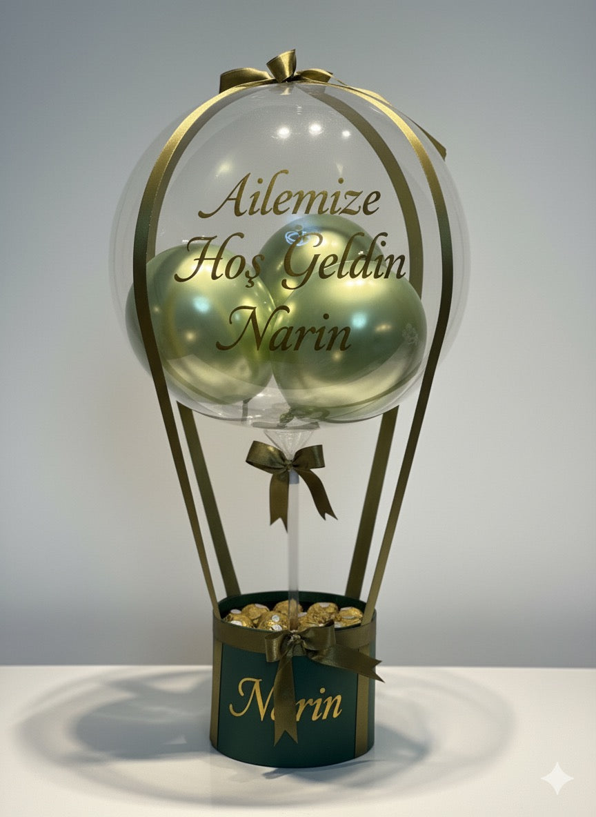 Ferrero rocher Çikolatalı Yeşil Balon Kutusu