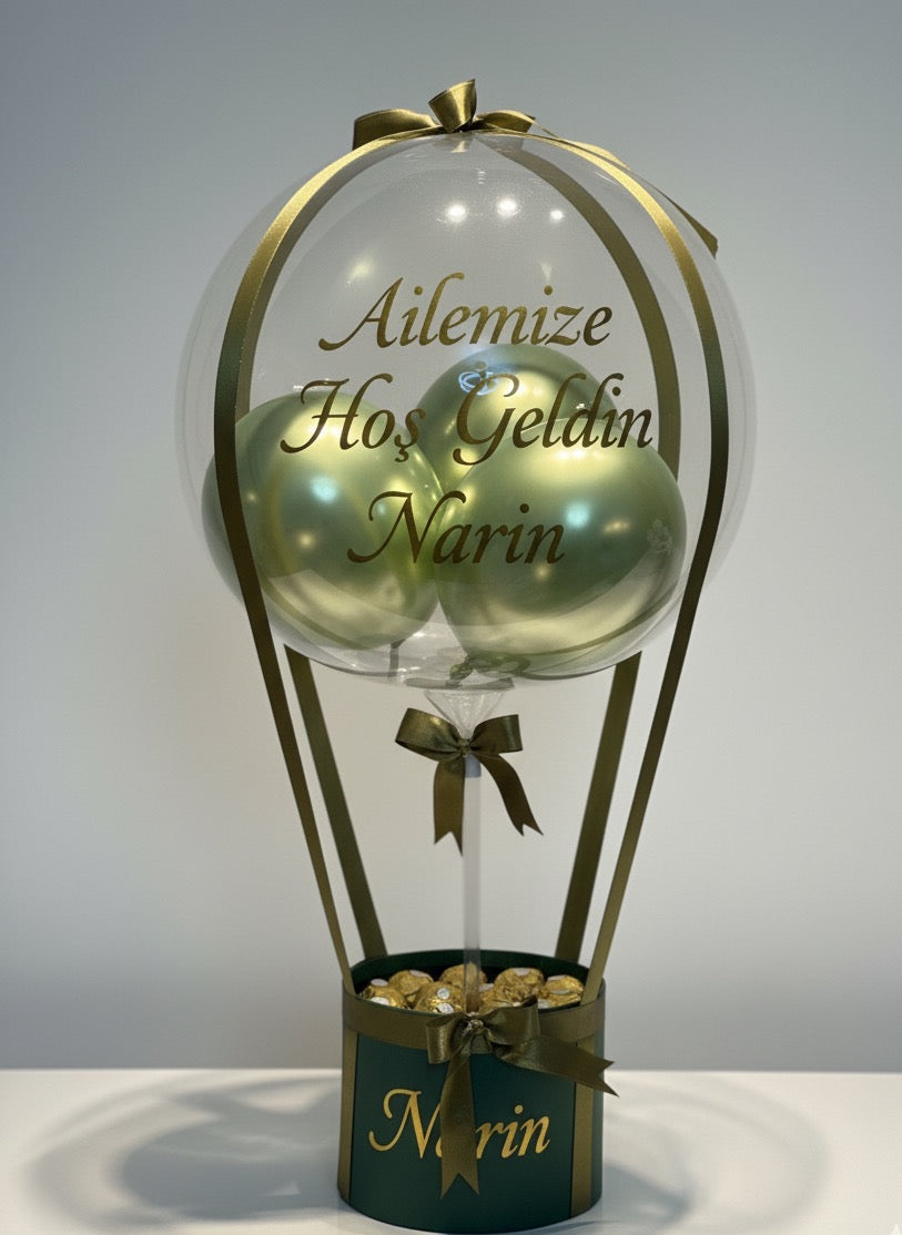 Ferrero rocher Çikolatalı Yeşil Balon Kutusu