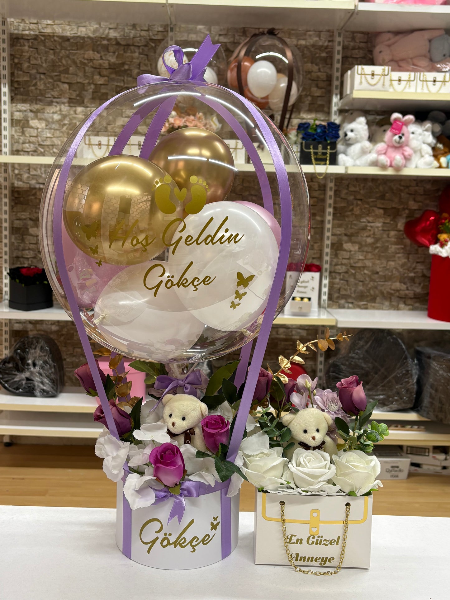 Lila Bahçesi Hoş Geldin Prenses Aranjmanı – Kişiye Özel Balon