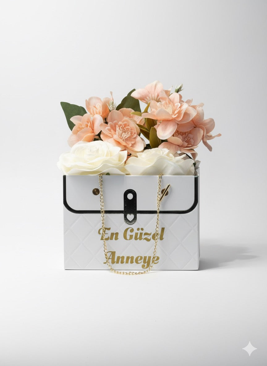 Gold Zincirli Lüks Çanta Kutusu – 5’li Paket | Premium Hediye ve Ürün Sunum Kutusu