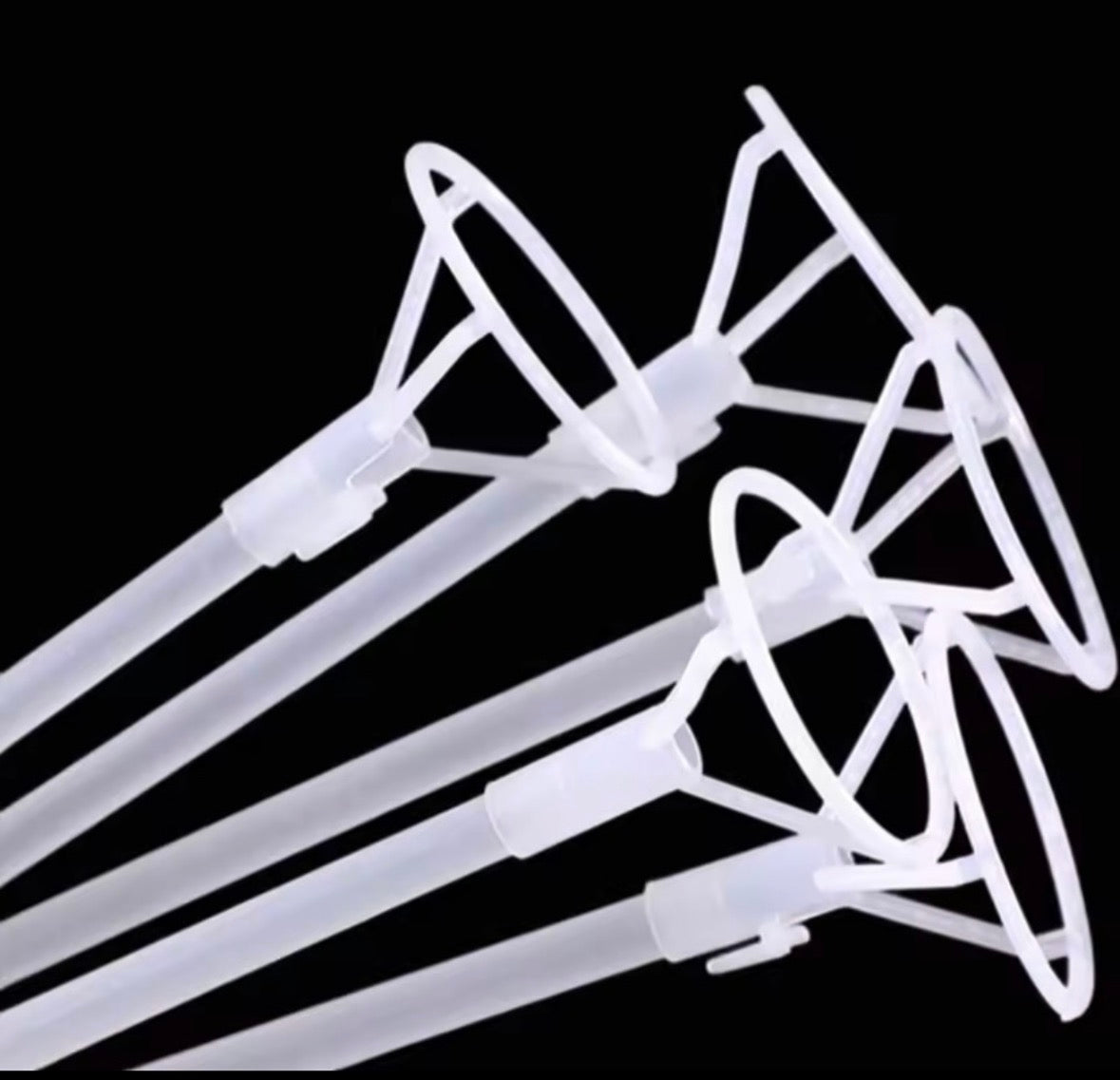 40 cm Balon Stand Çubuğu ve 6 cm Aparat 10 lu – Şeffaf Tasarım