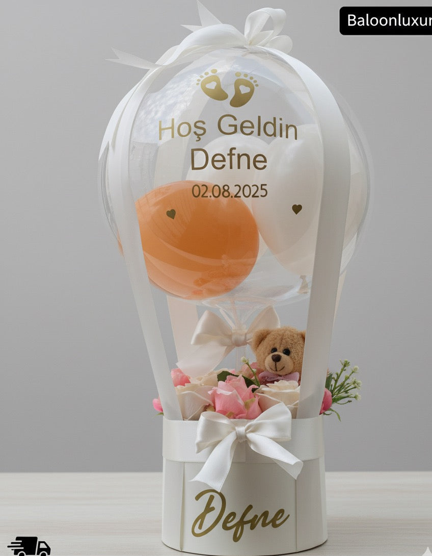 Hoş Geldin Bebek Balon Hediyesi | Lüks Yeni Doğan Seti