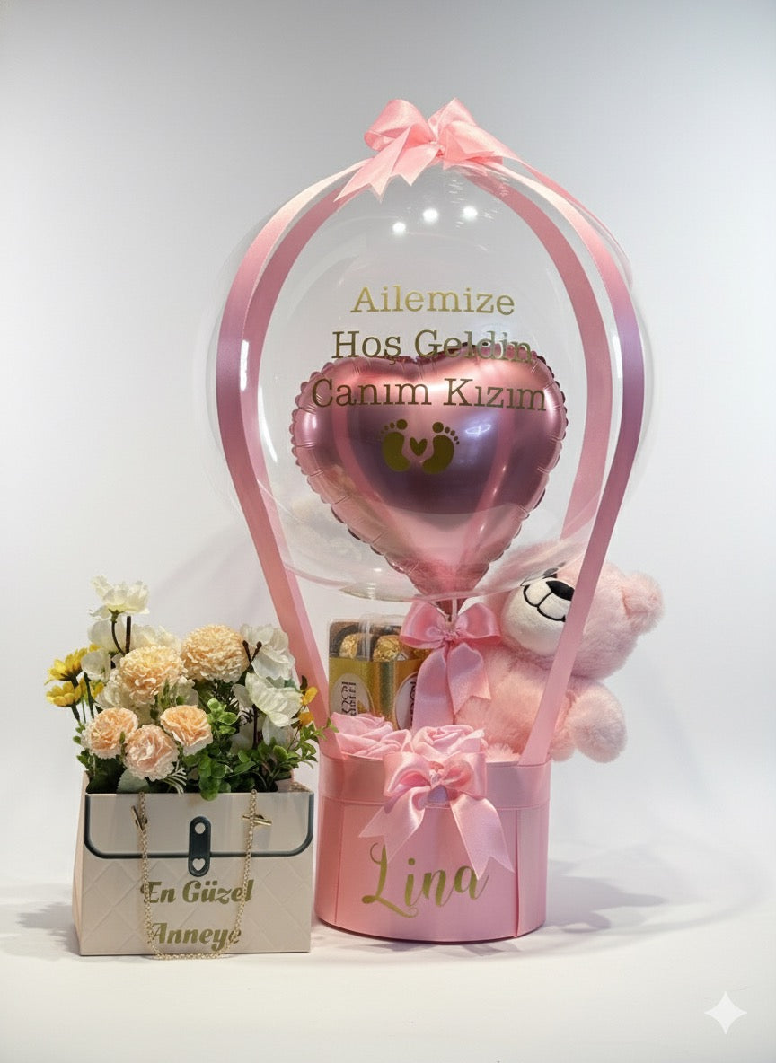 Kalpli Peluşlu Anne Bebek Hediye seti