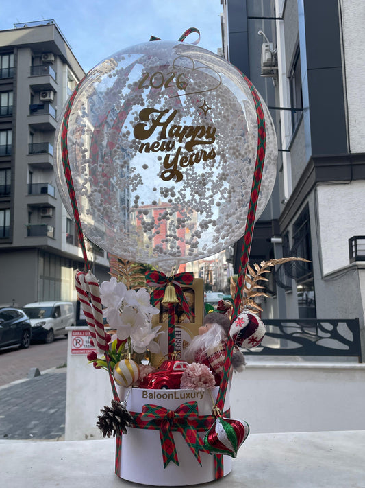 Noel Konsept Işıklı Balon Aranjmanı – Bireysel ve Kurumsal Yeni Yıl Hediyesi