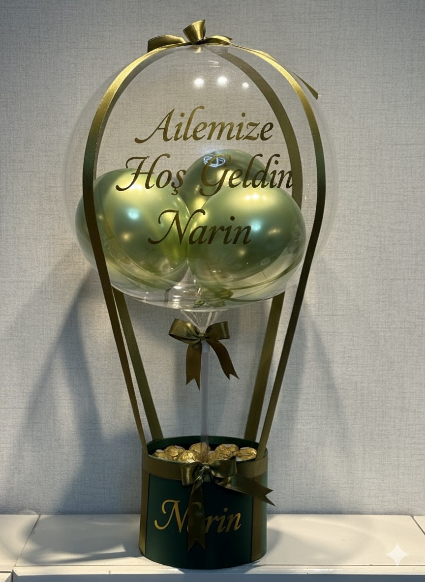 Ferrero rocher Çikolatalı Yeşil Balon Kutusu