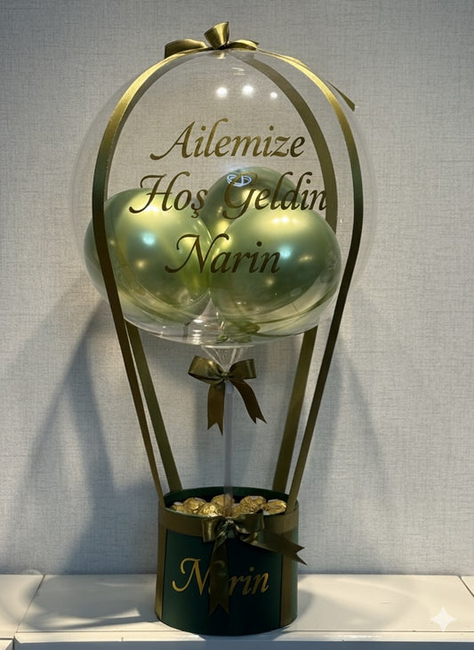 Ferrero rocher Çikolatalı Yeşil Balon Kutusu