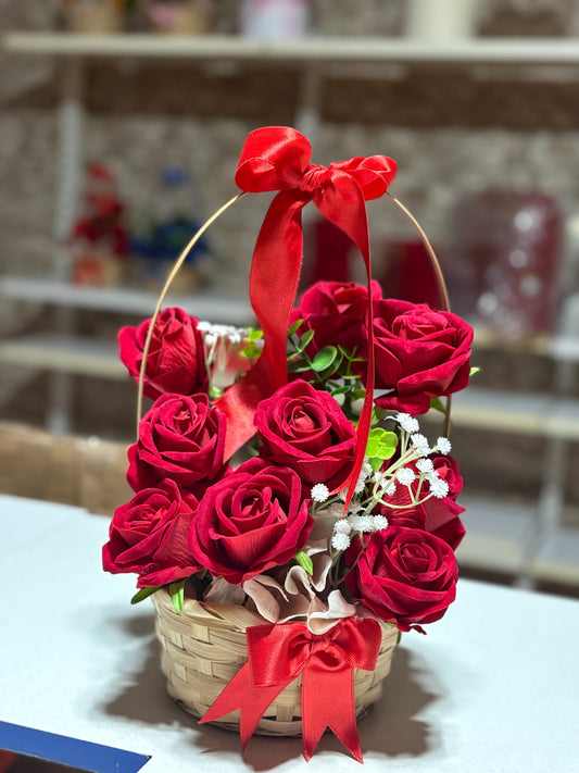 Kırmızı Gül Sepeti – Romantik Aşk Çiçek Aranjmanı
