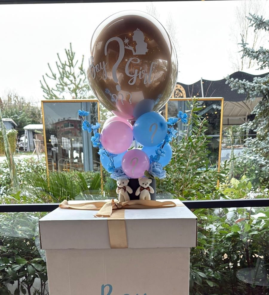 Lüks Cinsiyet Belirleme Balonu – Premium Gender Reveal Baby Shower Kutusu