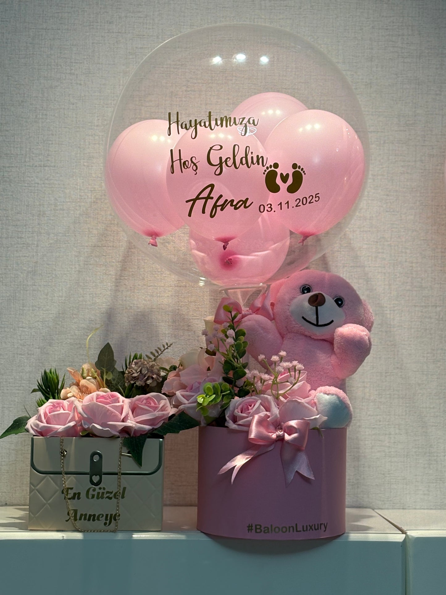 Peluş Ayıcıklı Balon kutusu