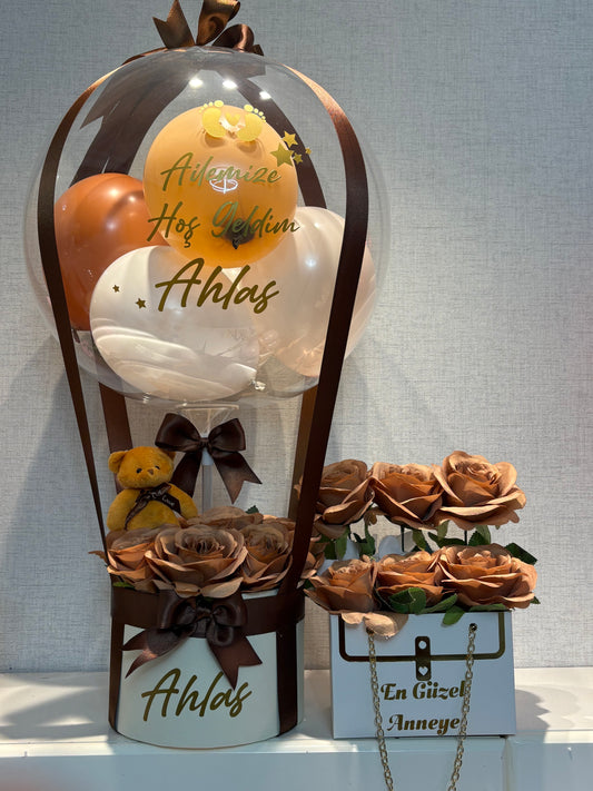Premium İlk Nefes Balon Seti – Hoş Geldin Bebek Lüks Hediye
