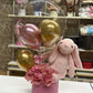 Hoş Geldin Bebek Hediyesi: İsim Yazılı Balon ve Pembe Tavşan Seti