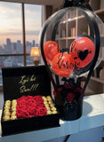 Premium Aşk Balon & Ferrero Rocher Gül Hediye Kutusu – Sevgiliye Özel Romantik Set