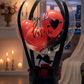 Aşk Kafesi Premium Kırmızı Gül & Kişiye Özel Şeffaf Balon
