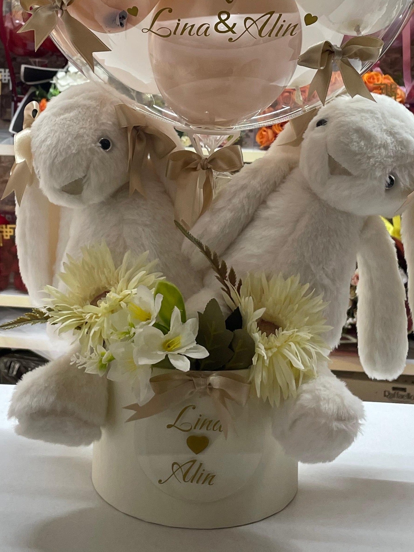 Kişiye Özel Hoş Geldin İkiz Bebek  Balon Kutusu