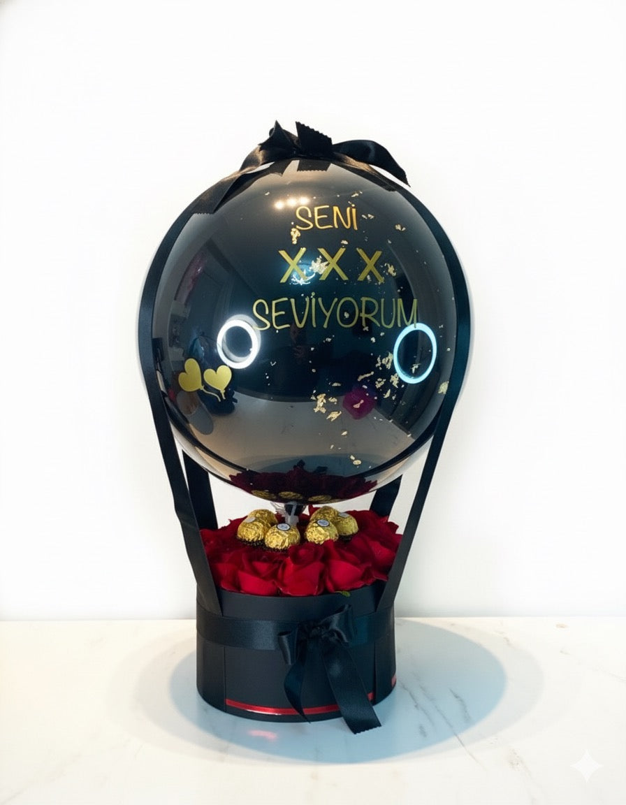 Aşkın Zarafeti | Kişiye Özel Balon & Gül Seti – BaloonLuxury