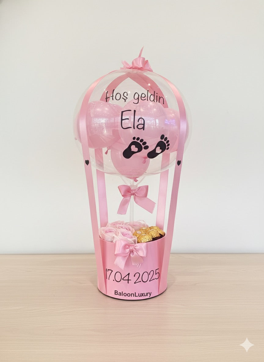 Pembe Hediye Balon Kutusu